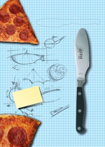 Ideenskizze das Pizzamesser
